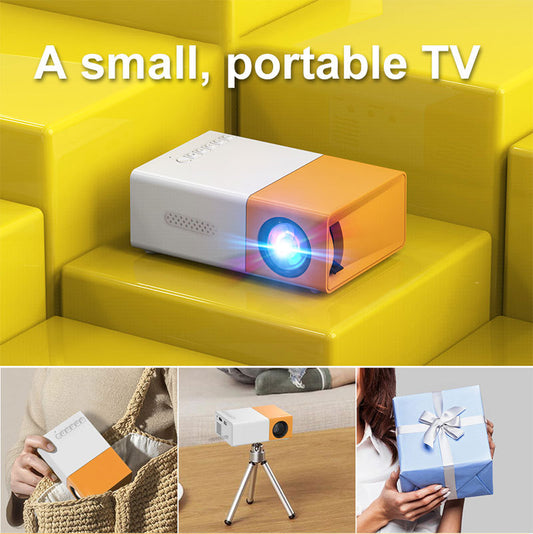 Foreign trade hot-selling mini portable micro projector Factory wholesale hot selling YG300 children's yellow and white projector