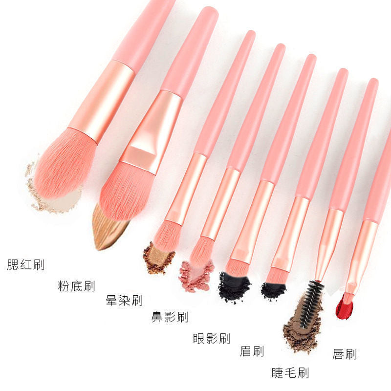 8 Mini Makeup Brush Set Portable Tool Set