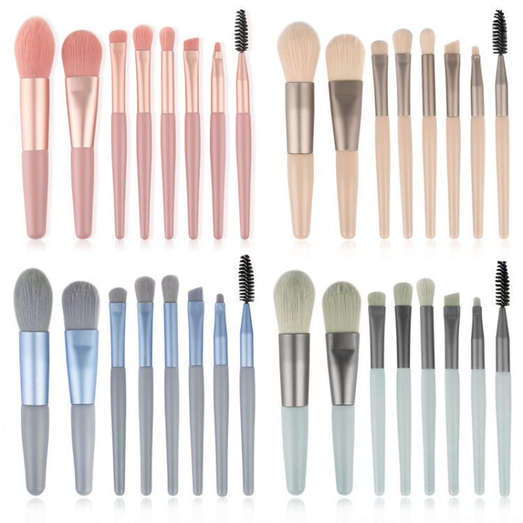 8 Mini Makeup Brush Set Portable Tool Set