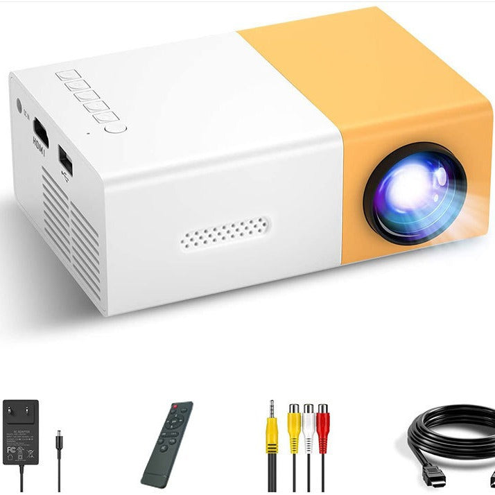 Foreign trade hot-selling mini portable micro projector Factory wholesale hot selling YG300 children's yellow and white projector