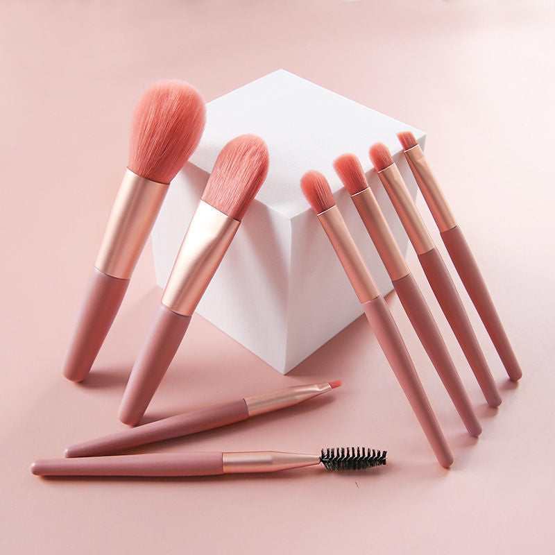 8 Mini Makeup Brush Set Portable Tool Set