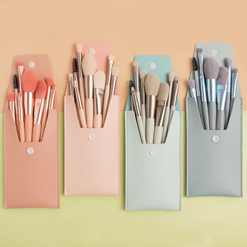 8 Mini Makeup Brush Set Portable Tool Set