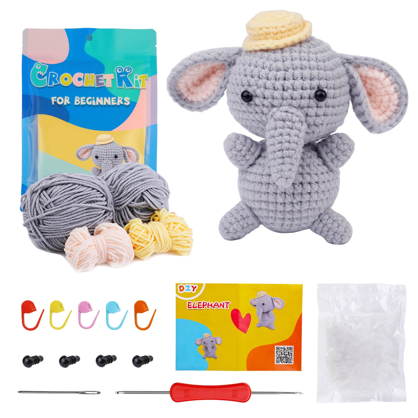 DIY yarn ball doll crochet material package crochet material package yarn knitting set