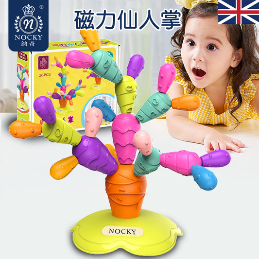 Naqi Magnetic Cactus Building Blocks Montessori Early Education Toys Boys and Girls Baby Educational Balance Training Toys