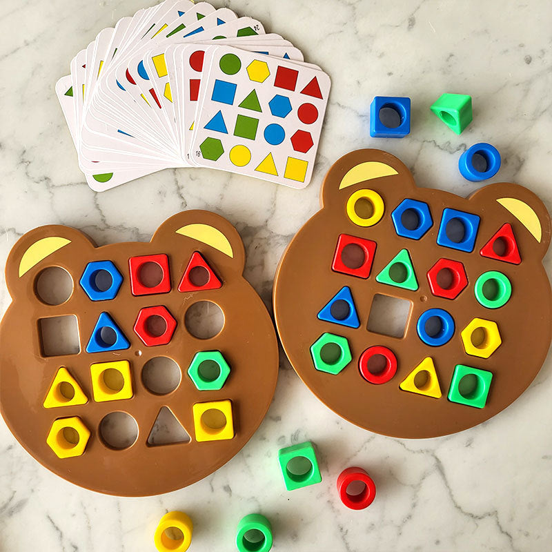 Children's early education : Bear geometric shape matching board game