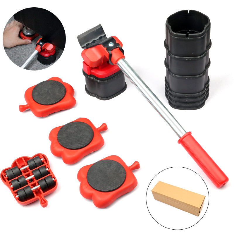 13-Piece Plastic Handy Mover Heavy Object Mover with Pry Heavy Furniture Moving Roller Kit