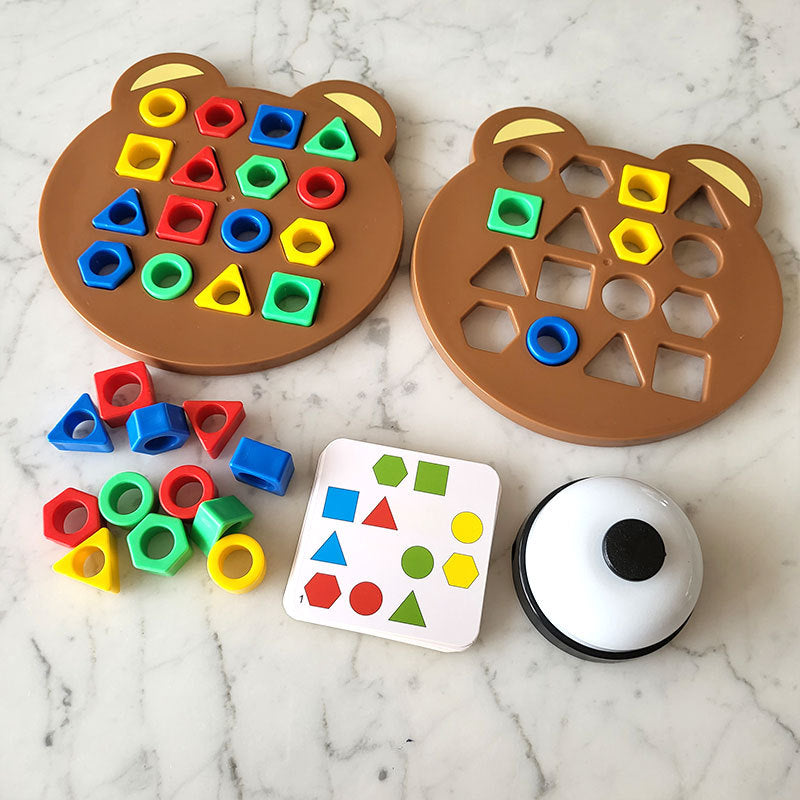 Children's early education : Bear geometric shape matching board game