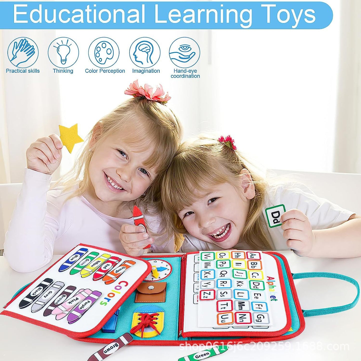 Felt Learning Board Busy Board Dressing Board Cross-Border CPC Certification Amazon Hot Selling Early Education Board Children's Educational Play